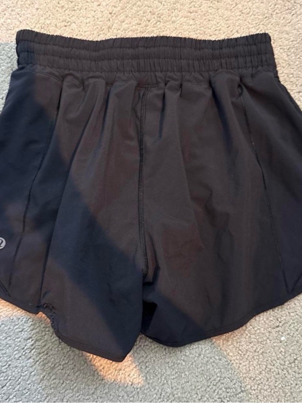 lululemon athletica Black Athletic Running Shorts with a fixed snag - Picture 2 of 3